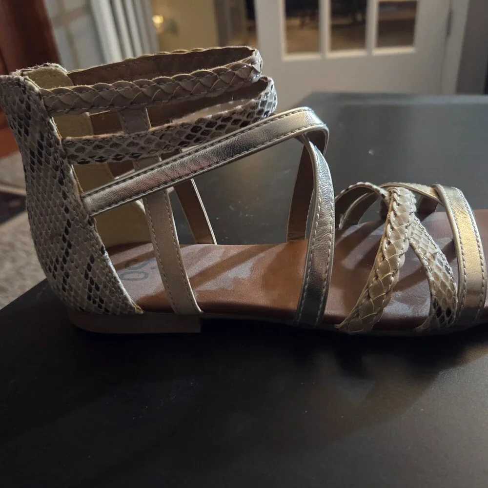 Snake Print Gladiator Sandals - Picture 3 of 5